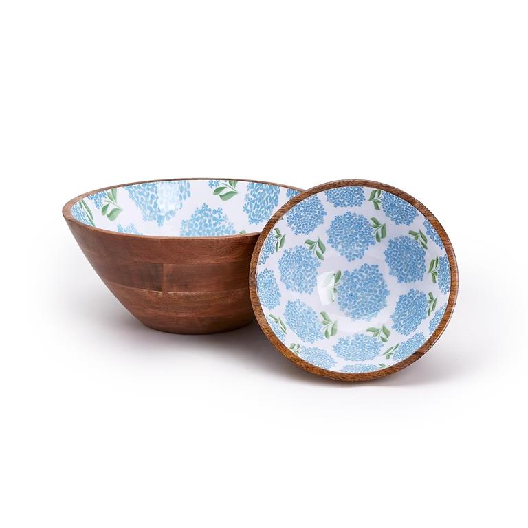 TC Hydrangea Wood Bowls
