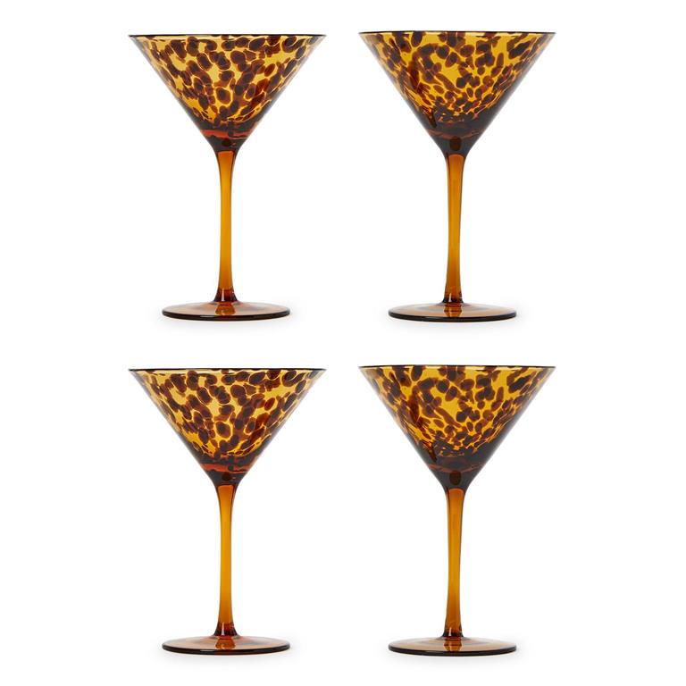TC Tortoise Shell Martini Glasses