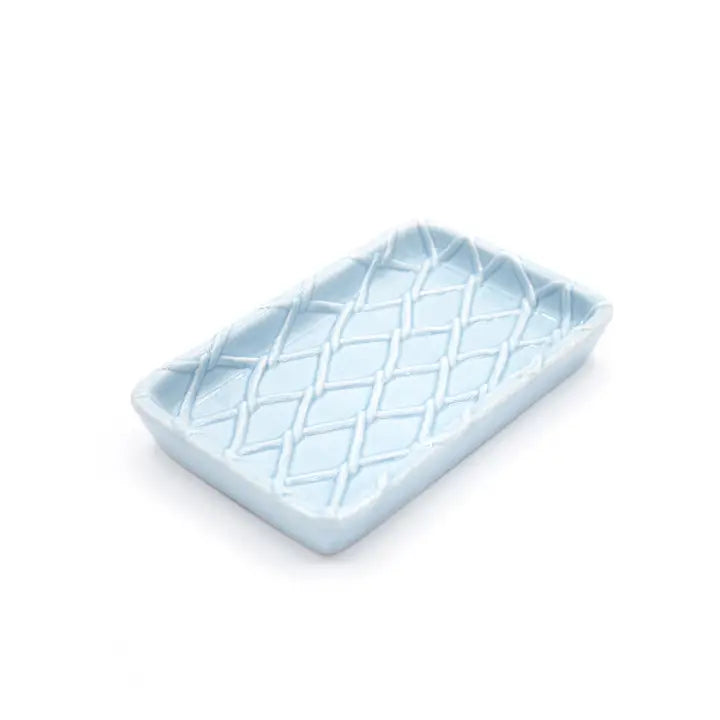 8 Oak Textured Soap Dish - Light Blue