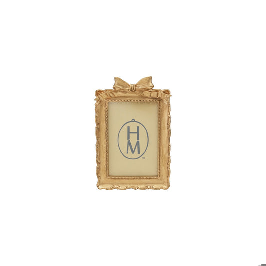 HM Resin Photo Frame W bow Gold finish
