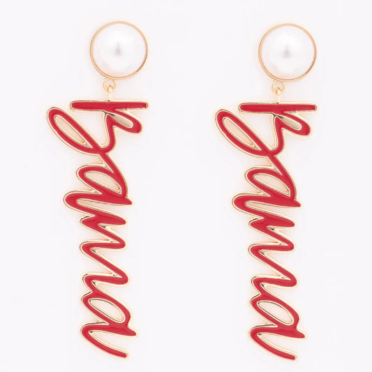 MM "Bama" Earrings Pearl Dangle
