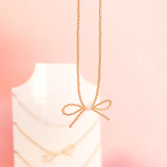 Gold Bow Necklace