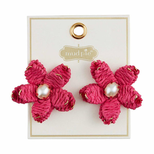 MP raffia Earrings - Pink