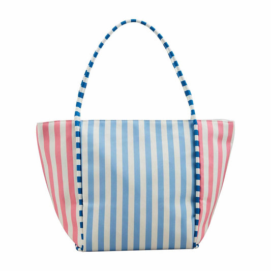 MP Striped Cooler Tote- Blue