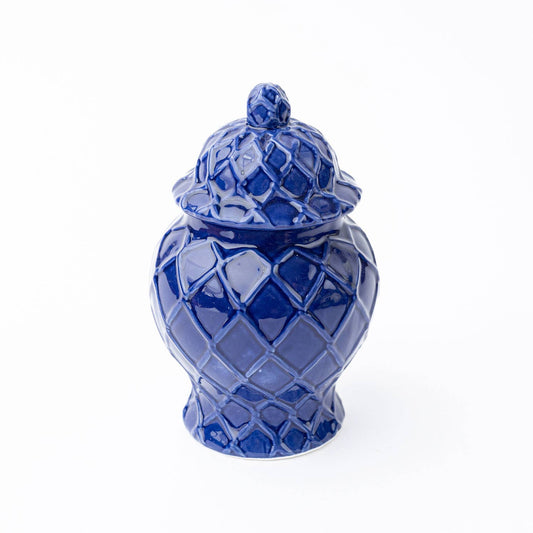 Navy Textured Ginger Jar
