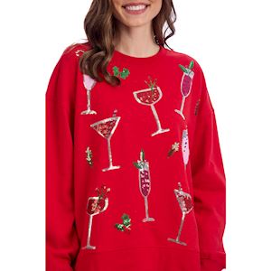 MP Red Holiday Sparkle Sweatshirt