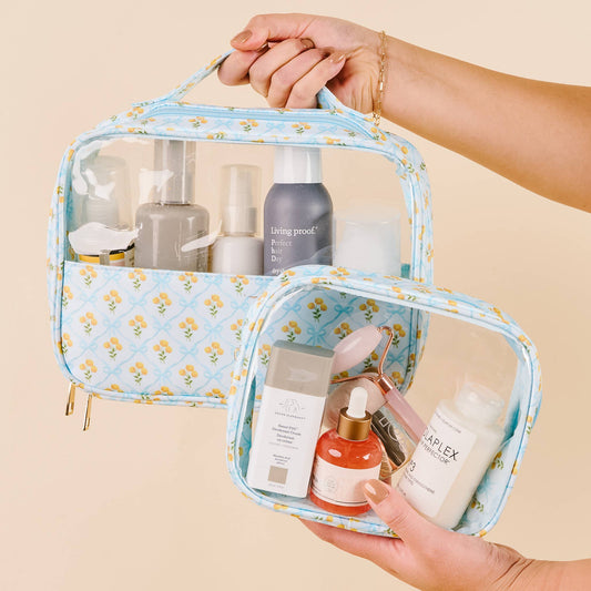 TDE Clearly Chic Cosmetic Bag Set-Marigold Lane Blue