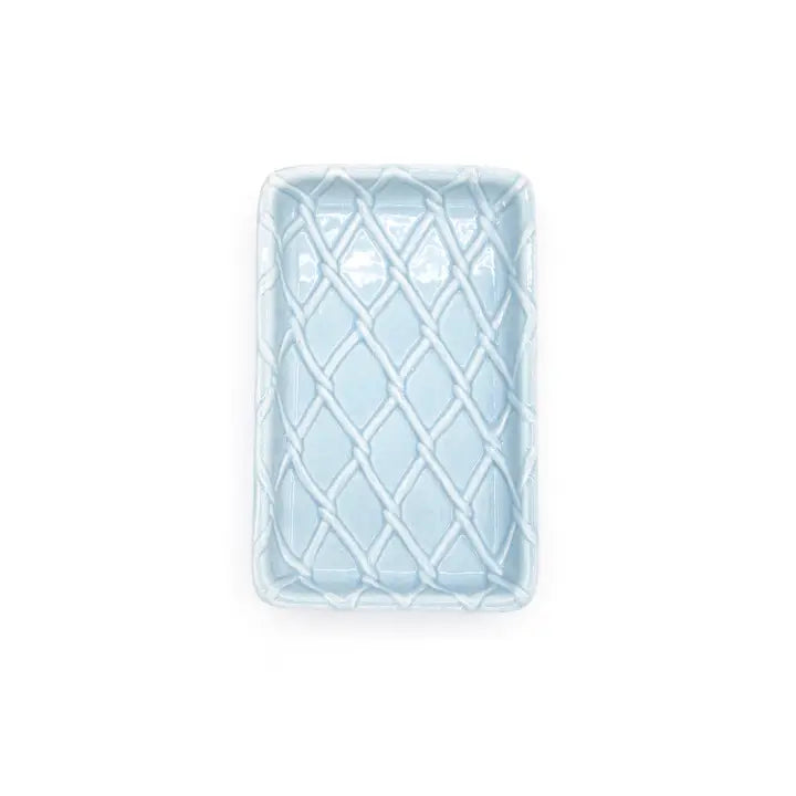 8 Oak Textured Soap Dish - Light Blue