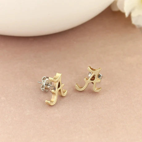 Canvas Gold Stud Collegiate Earrings