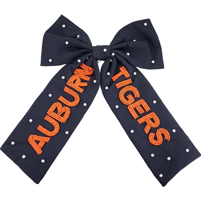 CD beaded hair bow collegiate
