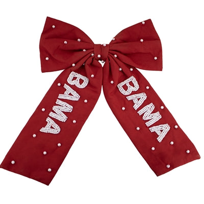 CD beaded hair bow collegiate