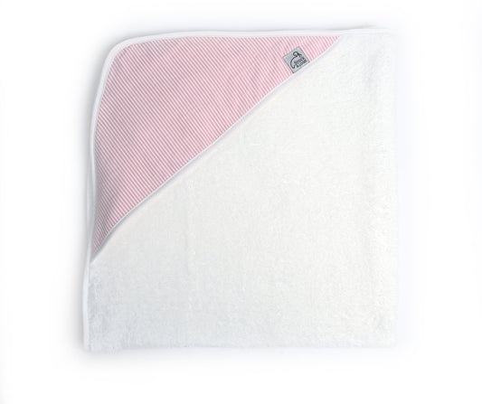 S&L Hooded Towel - Pink Seersucker