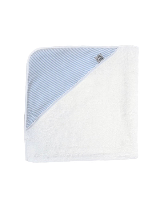S&L Hooded Towel - Blue Seersucker
