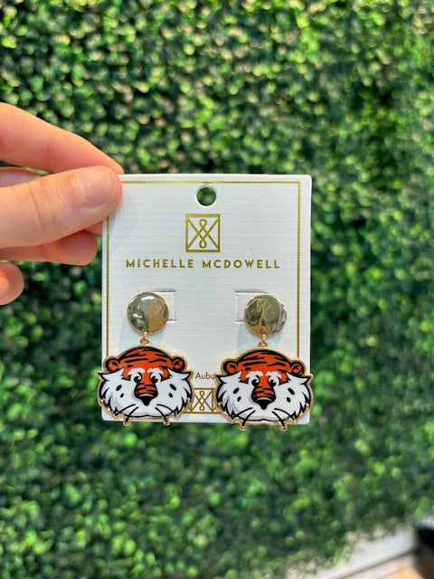 AU Aubie Enamel Earrings