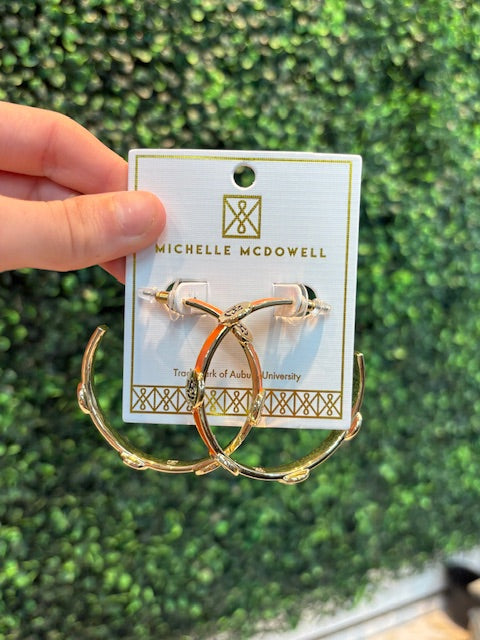 MM Enamel Auburn Hoop Earrings