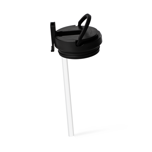 corkcicle cup lid w/straw-black