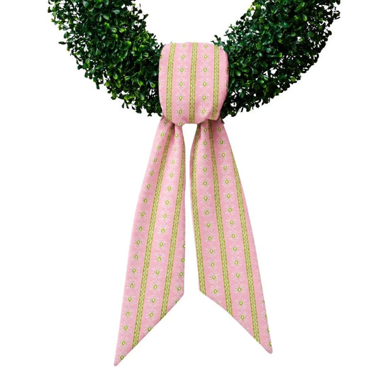 Laura Park Wreath Sash - Rosemary Stripe Pink