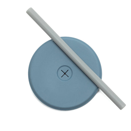 BT Straw and Lid - blue/grey