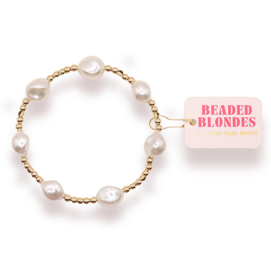 Beaded Blonde Sadie Pearl Bracelet