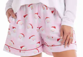 MP Pajama Shorts - Pink Santa