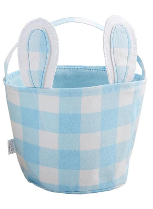 MP Sm Blue Check Bunny Basket