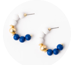 Janette blue white earrings