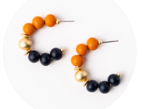 Janette Navy orange earrings