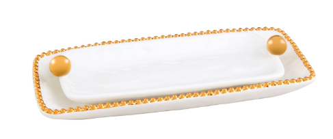 Nested Gold Beaded Dishes