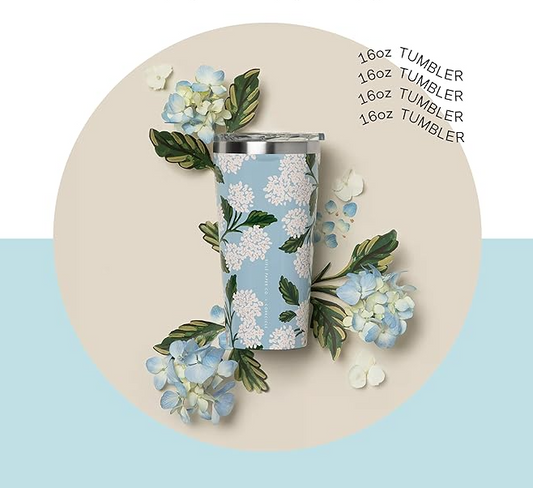 Corkcicle 16oz Tumbler- Gloss Blue Hydrangea