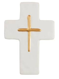 Mp Ceramic and Gold Thin Cross