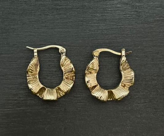 GG Waved 14K Gold Plated Hoops