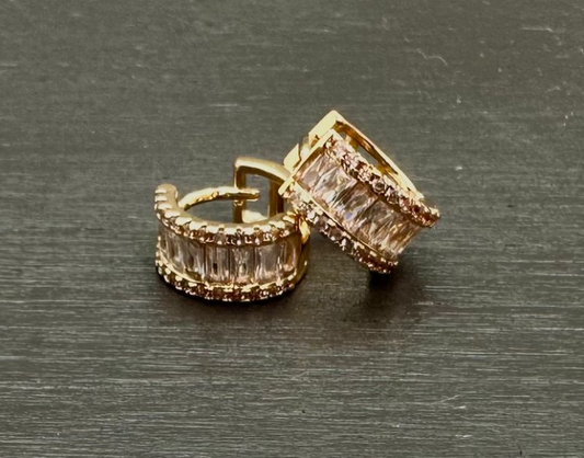 GG 3 Rows Thick Round Hugger Earrings