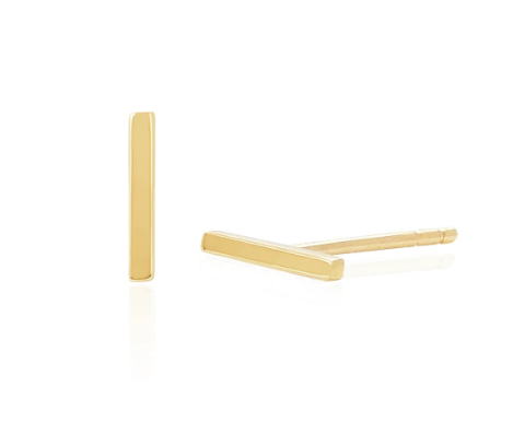 GG 14K Gold Plated Mini Bar Stud Earring