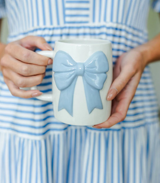 Ceramic Bow Mug | Blue