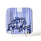 HapEv Mini Sq Platter- Indigo Skinny Stripe