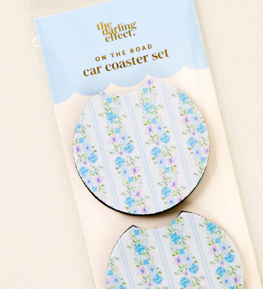 TDE On the Road Car Coasters | Petal Parade Blue