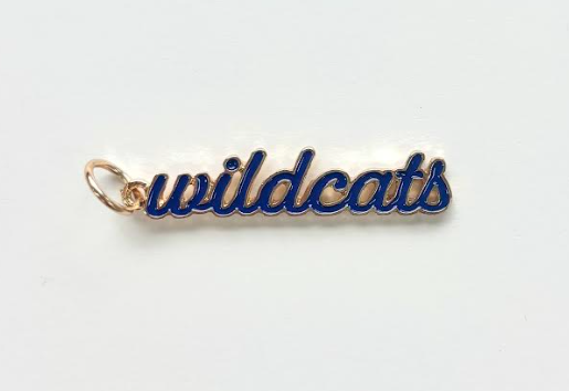 Wildcats Enamel Script Charm