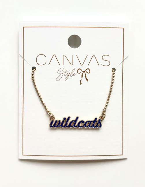 Canvas Wildcat Script Necklace
