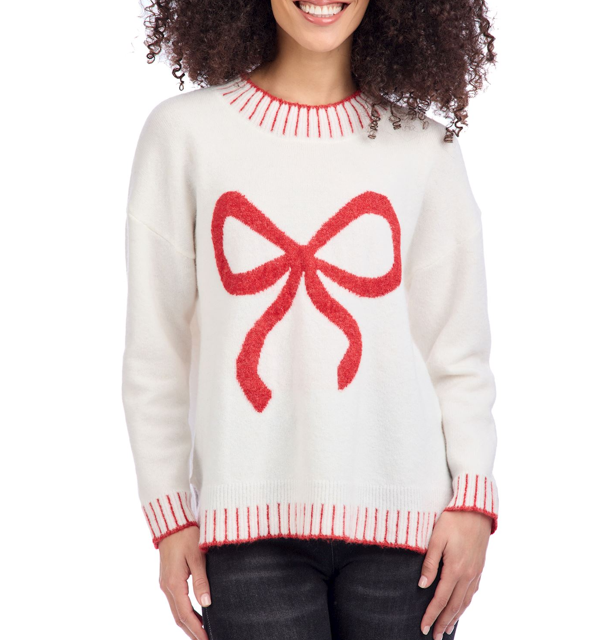 MP White Wilder Bow Sweater