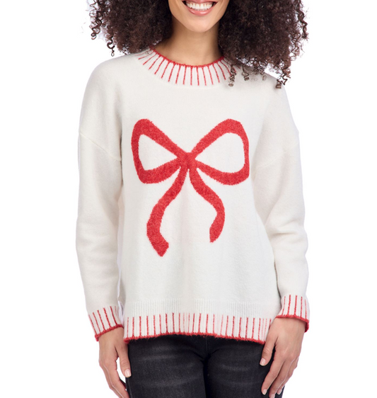 MP White Wilder Bow Sweater