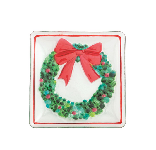 MP Wreath Fused Glass Plate