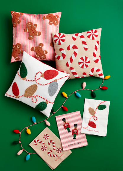 Mp Christmas Beaded Pillow