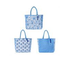 TC Blue Block Print Tote Bag