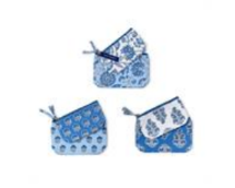TC Blue Block Print Multipurpose Pouch