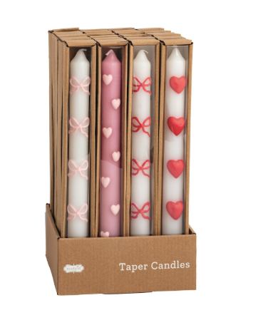 MP Bow Heart Taper Candles