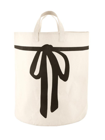 SBDS Large Canvas Storage Tote- Black Bow