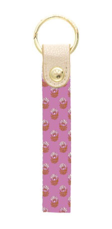 MS Key Fob Skinny Pink Floral Block
