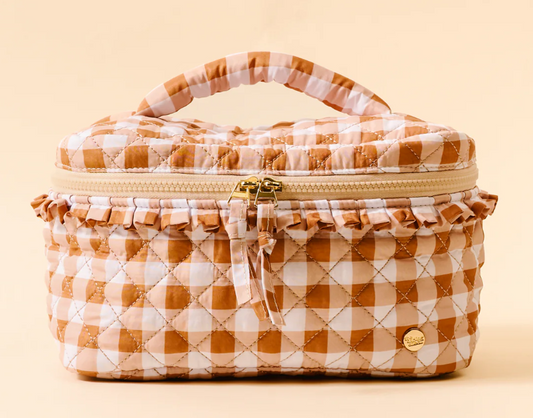 TDE Glam & Go Quilted Cosmetic Bag - Maple Gingham