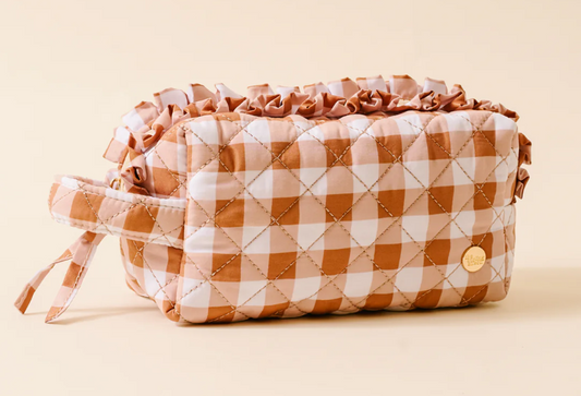 TDE Essentials Quilted Cosmetic Pouch - Maple Gingham