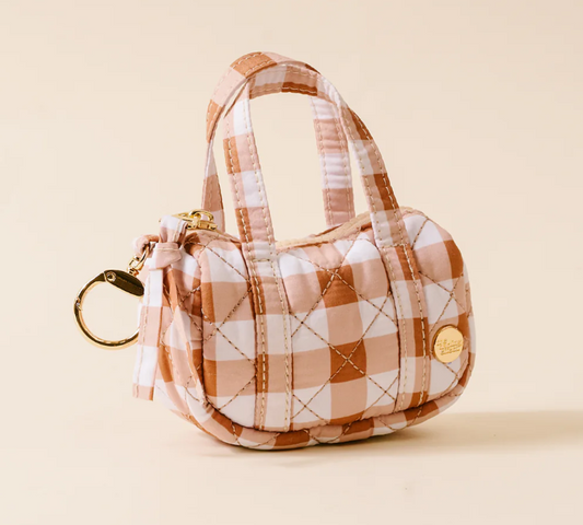 TDE Itty Bitty Duffle Bag Charm - Maple Gingham